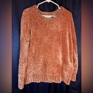 #219 Orvis Women's Chenille Tunic Pullover Sweater Pink Size Medium Soft